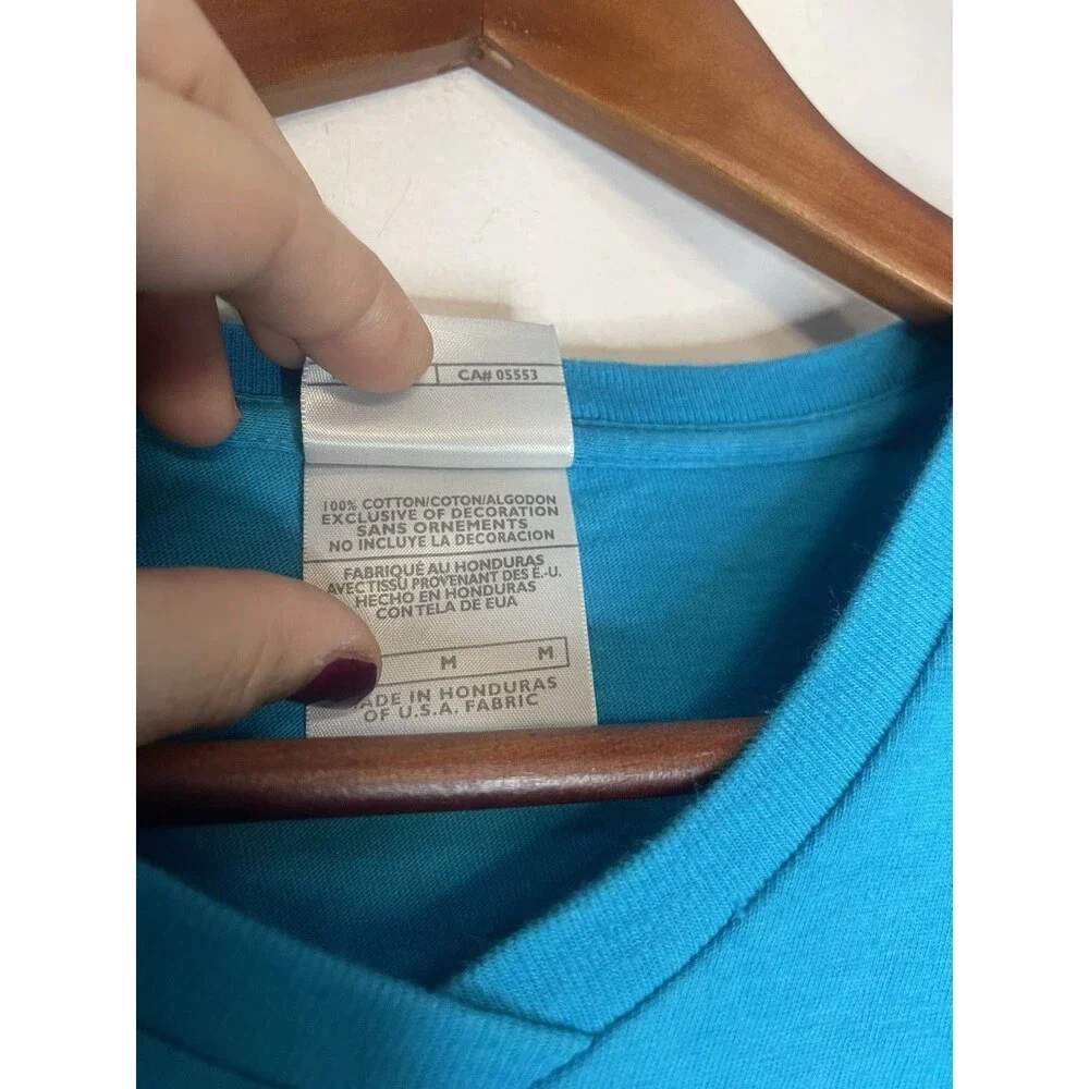 Nike Women's Medium Blue Vneck Long Sleeve Tshirt Logo Y2K Shirt